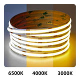 12V/24V 8mm Flexible high density with adhesive COB led strip lights 10M RA90