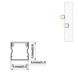 1010B 1M Slim led strip light aluminum channel wall mounted black silver color