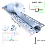 LED gypsum board profile - 1 meter, aluminum profile, recessed, with airflow channels and diffuser, for indirect roof lighting. Available in PC material white and black shades, and silicone shades