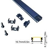 17x7mm LED aluminum profile channel with PC diffuser