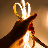 12V/24V 8mm Flexible high density with adhesive COB led strip lights 10M RA90