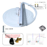 LED gypsum board profile - 1 meter, aluminum profile, recessed, with airflow channels and diffuser, for indirect roof lighting. Available in PC material white and black shades, and silicone shades