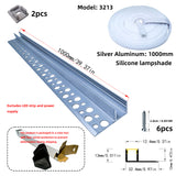 LED gypsum board profile - 1 meter, aluminum profile, recessed, with airflow channels and diffuser, for indirect roof lighting. Available in PC material white and black shades, and silicone shades