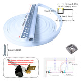 LED gypsum board profile - 1 meter, aluminum profile, recessed, with airflow channels and diffuser, for indirect roof lighting. Available in PC material white and black shades, and silicone shades