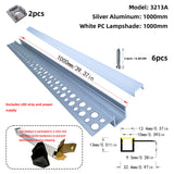 LED gypsum board profile - 1 meter, aluminum profile, recessed, with airflow channels and diffuser, for indirect roof lighting. Available in PC material white and black shades, and silicone shades