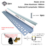LED gypsum board profile - 1 meter, aluminum profile, recessed, with airflow channels and diffuser, for indirect roof lighting. Available in PC material white and black shades, and silicone shades