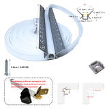 LED gypsum board profile - 1 meter, aluminum profile, recessed, with airflow channels and diffuser, for indirect roof lighting. Available in PC material white and black shades, and silicone shades