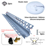 LED gypsum board profile - 1 meter, aluminum profile, recessed, with airflow channels and diffuser, for indirect roof lighting. Available in PC material white and black shades, and silicone shades