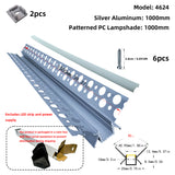 LED gypsum board profile - 1 meter, aluminum profile, recessed, with airflow channels and diffuser, for indirect roof lighting. Available in PC material white and black shades, and silicone shades