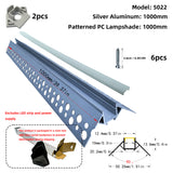 LED gypsum board profile - 1 meter, aluminum profile, recessed, with airflow channels and diffuser, for indirect roof lighting. Available in PC material white and black shades, and silicone shades