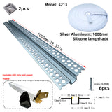 LED gypsum board profile - 1 meter, aluminum profile, recessed, with airflow channels and diffuser, for indirect roof lighting. Available in PC material white and black shades, and silicone shades