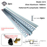 LED gypsum board profile - 1 meter, aluminum profile, recessed, with airflow channels and diffuser, for indirect roof lighting. Available in PC material white and black shades, and silicone shades