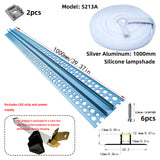 LED gypsum board profile - 1 meter, aluminum profile, recessed, with airflow channels and diffuser, for indirect roof lighting. Available in PC material white and black shades, and silicone shades