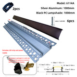 LED gypsum board profile - 1 meter, aluminum profile, recessed, with airflow channels and diffuser, for indirect roof lighting. Available in PC material white and black shades, and silicone shades