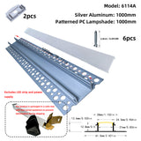 LED gypsum board profile - 1 meter, aluminum profile, recessed, with airflow channels and diffuser, for indirect roof lighting. Available in PC material white and black shades, and silicone shades