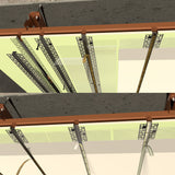 LED gypsum board profile - 1 meter, aluminum profile, recessed, with airflow channels and diffuser, for indirect roof lighting. Available in PC material white and black shades, and silicone shades