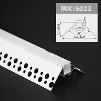 1m 1pack white color embedded hidden invisible LED aluminum profile is suitable for ceiling, anchor line and corner line