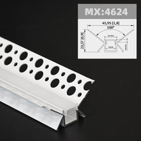1m 1pack white color embedded hidden invisible LED aluminum profile is suitable for ceiling, anchor line and corner line
