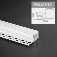 1m 1pack white color embedded hidden invisible LED aluminum profile is suitable for ceiling, anchor line and corner line