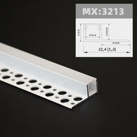 1m 1pack white color embedded hidden invisible LED aluminum profile is suitable for ceiling, anchor line and corner line