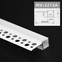1m 1pack white color embedded hidden invisible LED aluminum profile is suitable for ceiling, anchor line and corner line