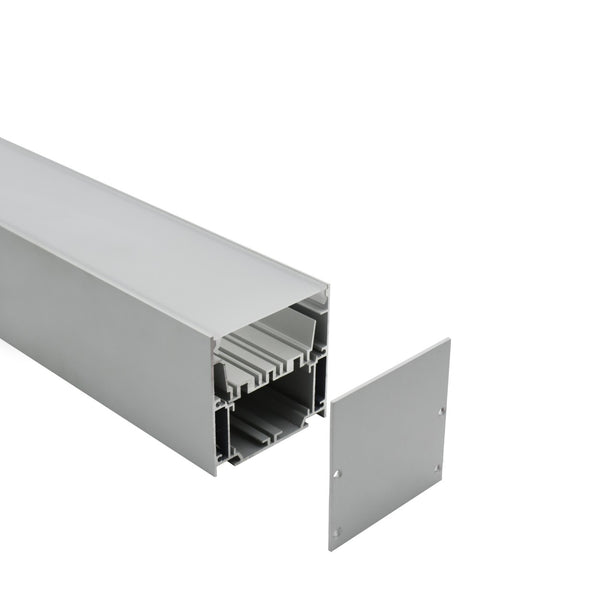 75x75mm (2pack) 1m/3.3ft Led linear light profile rimless aluminum with PC diffuser pendant or surface mounted on plaster board