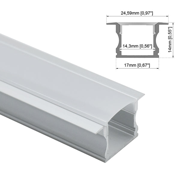 17x14(A)mm (5pack) 1m/3.3ft Drywall plaster-in led aluminum channel recessed installation