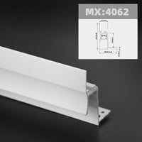 1m 1pack white color embedded hidden invisible LED aluminum profile is suitable for ceiling, anchor line and corner line