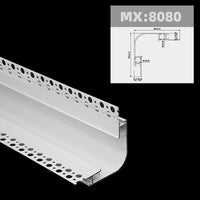 1m 1pack white color embedded hidden invisible LED aluminum profile is suitable for ceiling, anchor line and corner line