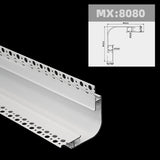 1m 1pack white color embedded hidden invisible LED aluminum profile is suitable for ceiling, anchor line and corner line