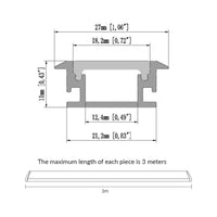 DM21x11mm (5pack) 1m/3.3ft IP65 led linear strip profile strong enough for led floor light