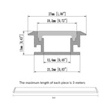 DM21x11mm (5pack) 1m/3.3ft IP65 led linear strip profile strong enough for led floor light