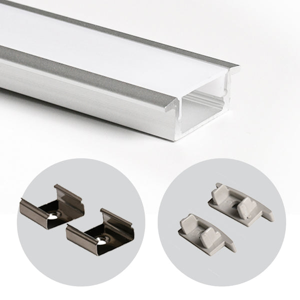 17x8(A)mm (5pack) 1m/3.3ft Hot sale aluminum profile for led display light with recessed installation