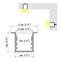 14x15(A)mm (5pack) 1m/3.3ft Hot sale led strip aluminum profile for led strip light embed