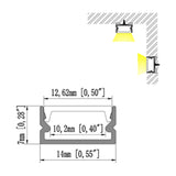 14x7mm (5pack) 1m/3.3ft Aluminum channel for indoor led strip light
