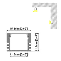16x12mm (5pack) 1m/3.3ft U shape led aluminum strip with spots free pc cover for Surface mounted led liner light