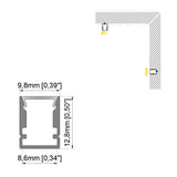 10x15mm (5pack) 1m/3.3ft Led strip aluminum profile for led ceiling lignt