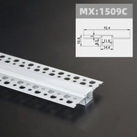 1m 1pack white color embedded hidden invisible LED aluminum profile is suitable for ceiling, anchor line and corner line