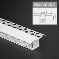 1m 1pack white color embedded hidden invisible LED aluminum profile is suitable for ceiling, anchor line and corner line