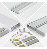 100x35mm (2pack) 1m/3.3ft Square wide led aluminum channel holder for led strip light bar