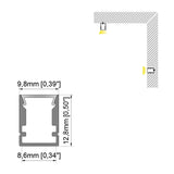 10x13mm (5pack) 1m/3.3ft Led aluminum profile for led strip lights installed on cabinet or cupboard
