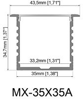 L35x35mm (5pack) 1m/3.3ft Customized length U shape aluminum led profile for aluminum lighting