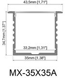 L35x35mm (5pack) 1m/3.3ft Customized length U shape aluminum led profile for aluminum lighting