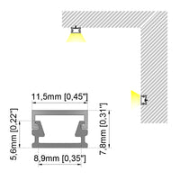 12x6mm (5pack) 1m/3.3ft Square shape slim aluminum channel profile for led strip light